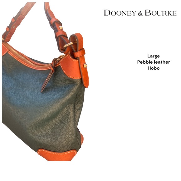 Dooney & Burke large pebble leather hobo shoulder bag purse Forest Green - Picture 5 of 13